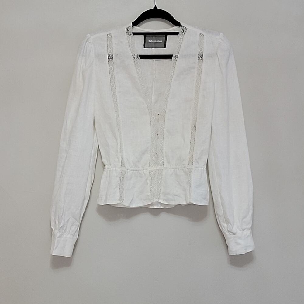 Reformation Linen Odette Top Sz S